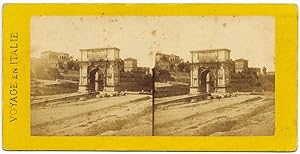 Rome Titus arch Rare Stereo card Albumen photo 1860c S1065