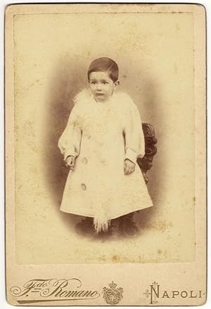 Cabinet Naples Portrait of a little boy with lovely coat Photo Romano 1890c S647