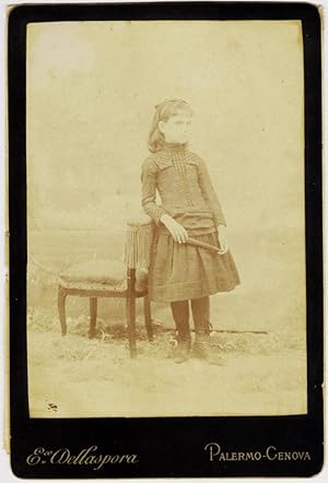 Cabinet Palermo Portrait of a serious little girl Photo Dellaspora 1890c S659