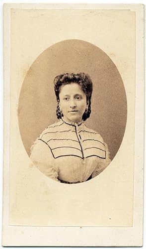 Carte de visite Naples Portrait of a woman Original albumen photo Grillet Napoli 1870c S553