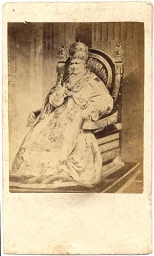 Rare Carte de visite Portrait of Pope Pius IX Vatican Religion 1860c