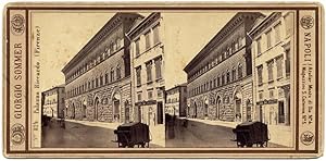 Giorgio Sommer Florence Palazzo Riccardo Rare Stereo card Albumen 1860c S1079