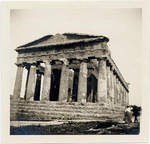 Agrigento Concordia Temple Small original albumen photo 1920c Italy