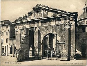 Rome The portico of Octavia Original vintage collotype photo 1900c E. Richter