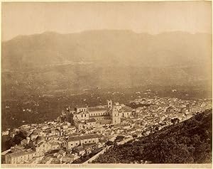 Giacomo Brogi Palermo Panorama of Monreale Large vintage albumen photo 1890c