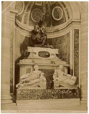 Rome F.lli D'Alessandri N. 30 Monument Paolo III Farnese in San Pietro 1870c