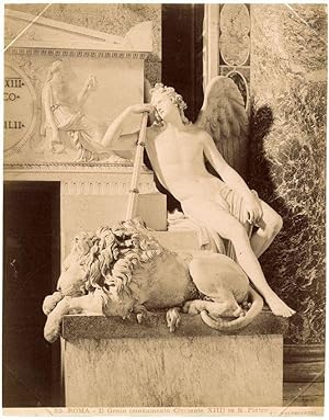 Rome F.lli D'Alessandri N. 55 Il Genio in S. Pietro Large Albumen photo 1870c