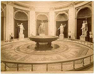 Rome F.lli D'Alessandri N. 253 Vatican Museums Sala rotonda Albumen photo 1870c