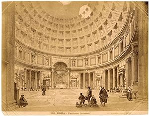 Rome F.lli D'Alessandri N. 102 Pantheon from painting Large albumen photo 1870c