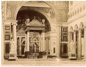 Rome F.lli D'Alessandri N. 171 Basilica di S. Paolo Large albumen photo 1870c