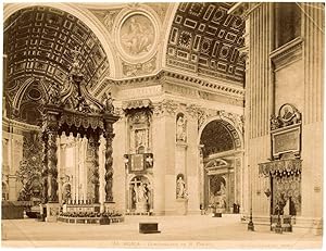 Rome F.lli D'Alessandri N. 24 Roma Basilica S. Pietro Large albumen photo 1870c