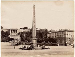 Rome Piazza del Popolo 1880c Large albumen photo Roma