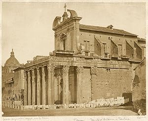 Photograph Rome Forum Temple of Antonio and Faustina Large albumen photo 1860c Roma