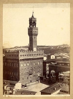 n. 1808 Florence Palazzo Vecchio Large albumen photo 1870c George Sommer