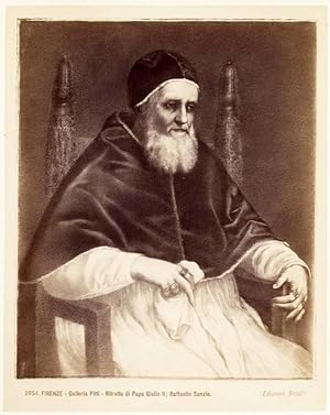Florence Pitti Gallery Portrait Pope Giulio II Large vintage photo 1875c Excell.