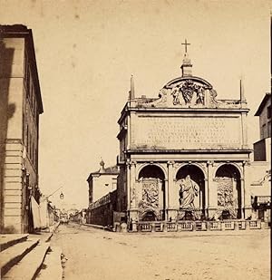 Rome Fountain Early Italian Stereoview Roma Stereo card 1858-60c S80