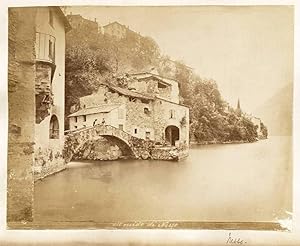Orrido di Nesso Lake Como Large vintage albumen photo 1870c Bosetti XL52