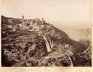 Lot two large albumen Photographs front-back Tivoli falls Rome & Florence 1870c XL77