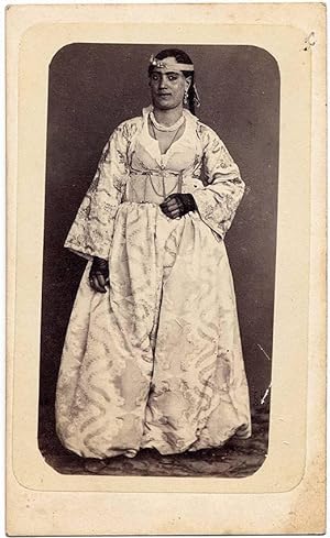 Rare original Carte de visite portrait Arab woman African costume Jewelry Egypt ? 1870c S316