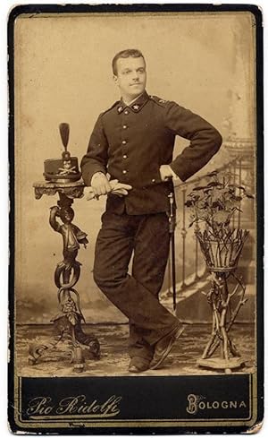 Carte de visite Bologna Italian soldier Military 1890c Original photo Pio Ridolfi S305