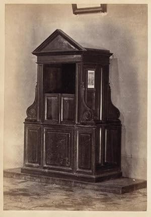 Unusual Rome A confessional Small original albumen photo 1870c Roma