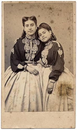 Carte de visite Circus performers Franezzi sisters 1860c Photographie Laisné Palermo S178