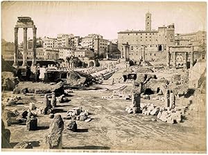 Photograph Rome Basilica Giulia Forum Vintage oversized albumen photo 28x38 cm 1870c XL129