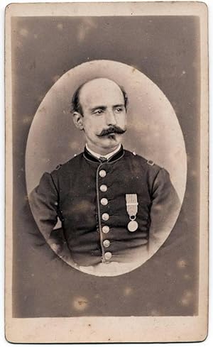 Carte de visite Genova Italian officer with medal Military 1870c Original photo Scotto S304