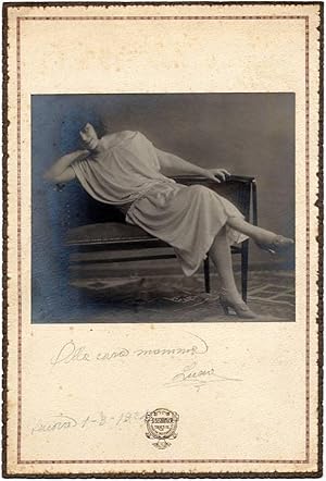 Trieste Italie Italy Portrait d'une femme Dédicace Tirage argentique 1927