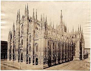 Milan Cathedral Large original albumen photo 1880c Milano Italy