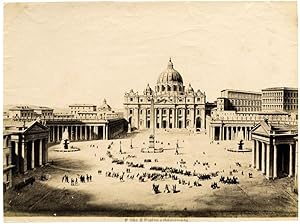 Rome #286 Piazza San Pietro Large vintage albumen photo 1880c L291