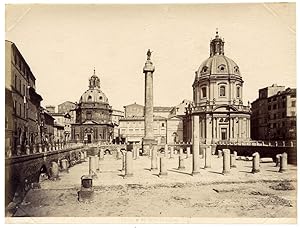 Rome #56 Foro Traiano Large vintage albumen photo unmounted Roma 1870c L280