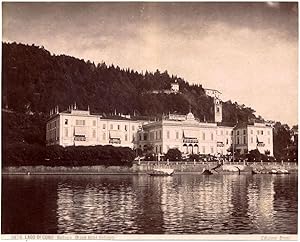 G. Brogi Lake Como Bellagio Grand Hotel Large vintage albumen photo 1880c L344