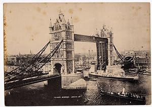 Orginal photo heliogravure unmonted London Tower Bridge J. Valentine 1890c L372