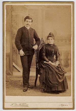 Cabinet Rome portrait of a husband and wife Photo Federicis 1880c S706