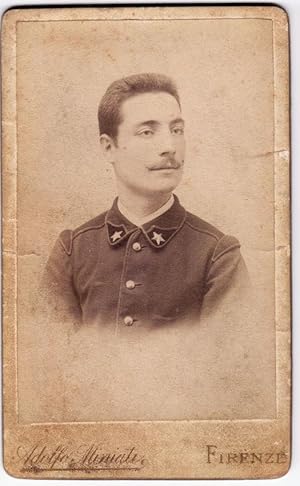 Carte de visite Florence Portrait of a satisfied military Photo Adolfo Miniati 1890c S690