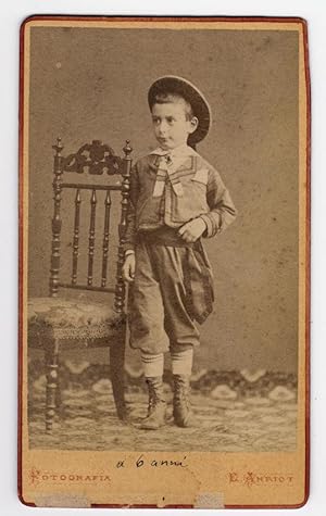 Carte de visite portrait of a little boy scout to 6 years Photo Anriot 1870c S752