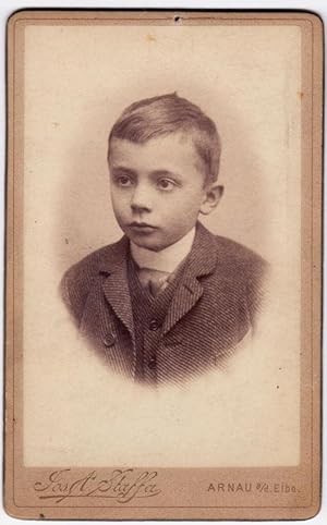 Carte de visite Arnau a/d Elbe Portrait of a puzzled boy Photo Staffa 1890c S688