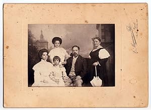 Gelatin silver Naples portrait of a noble family 1900c Photo Majorana L361