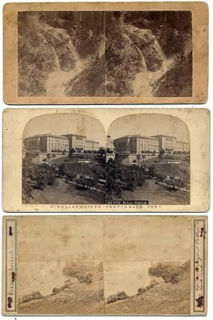 Lot three stereo cards Switzerland Swiss Mountain Stereoviews 1870c S432