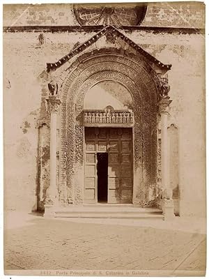 8432 Galatina Lecce Porta di S. Caterina Large vintage photo Moscioni 1880 FSA4