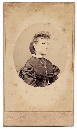 Carte de visite Portrait An Actress not id. 1860c Photographie Francaise Laisné Palermo S175