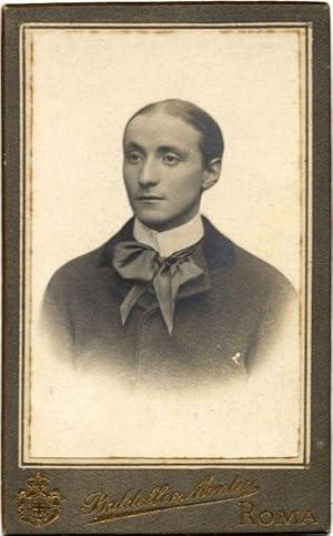 Rome Carte de visite Portrait Young man Photo Baldelli & Montesi Roma Gelatin silver 1909