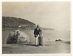 Le Grazie Porto Venere Spezia Beach Man with dog Lot two small photos1920 S999