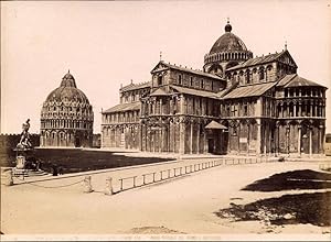 Pisa Duomo e Battistero Large original albumen photo 1870c XL254