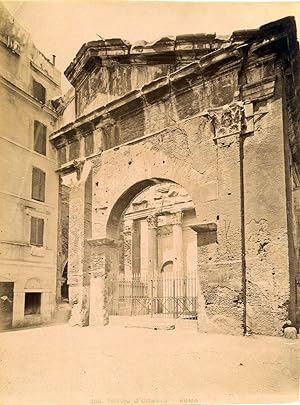Rome Portico d'Ottavia Large original albumen photo Roma 1870c L583