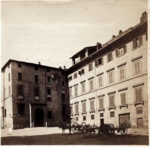 Rome Suburban homes and "codettoni" Small original albumen photo 1860c Roma