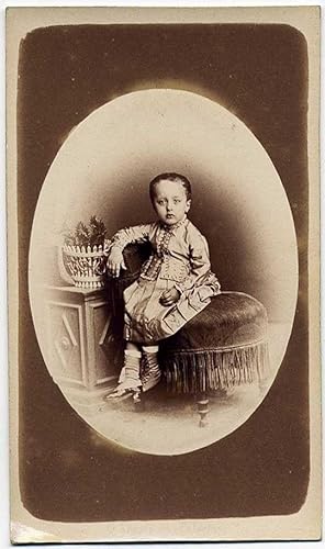 Carte de visite Palerme Little boy dressed as a girl 1880c Giuseppe Incorpora Palermo