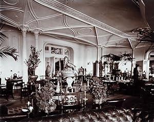 Interior of a club in Budapest Hungary 1890c Large vintage albumen photo
