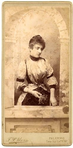 Big Cabinet Theatre Opera ? Annita Savio in theatrical costume 1890c F.P. Uzzo